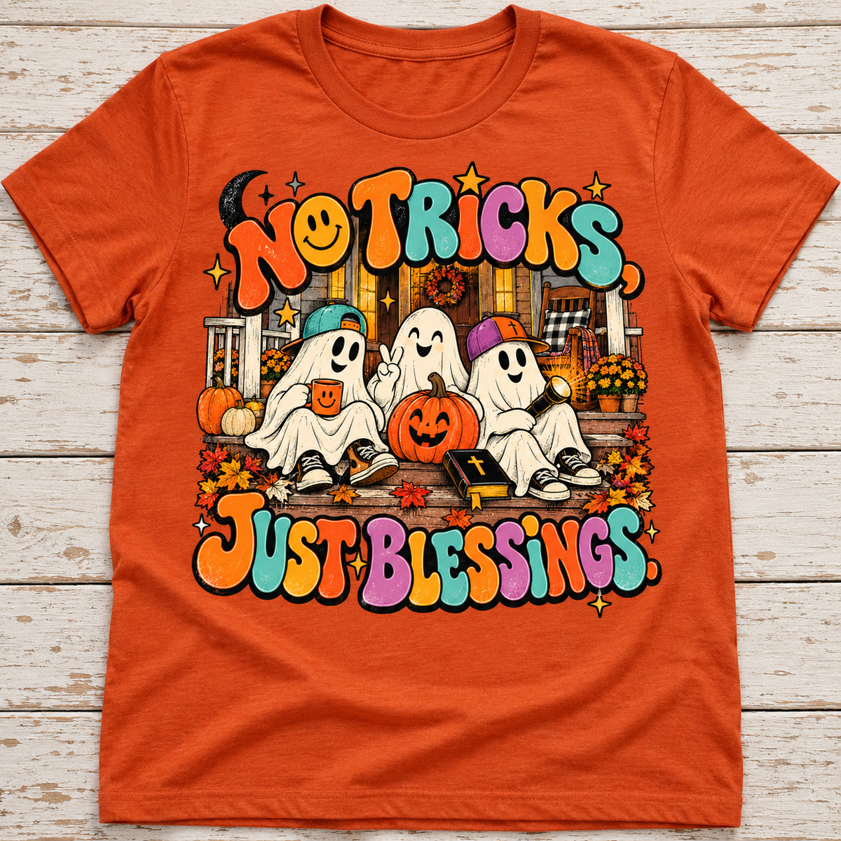No Tricks, Just Blessings Tee — Adult