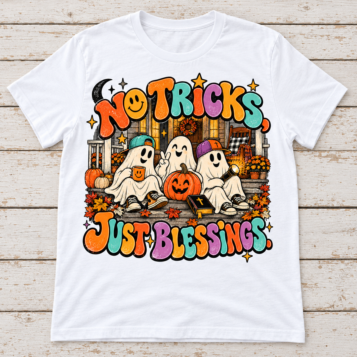 No Tricks, Just Blessings Tee — Adult