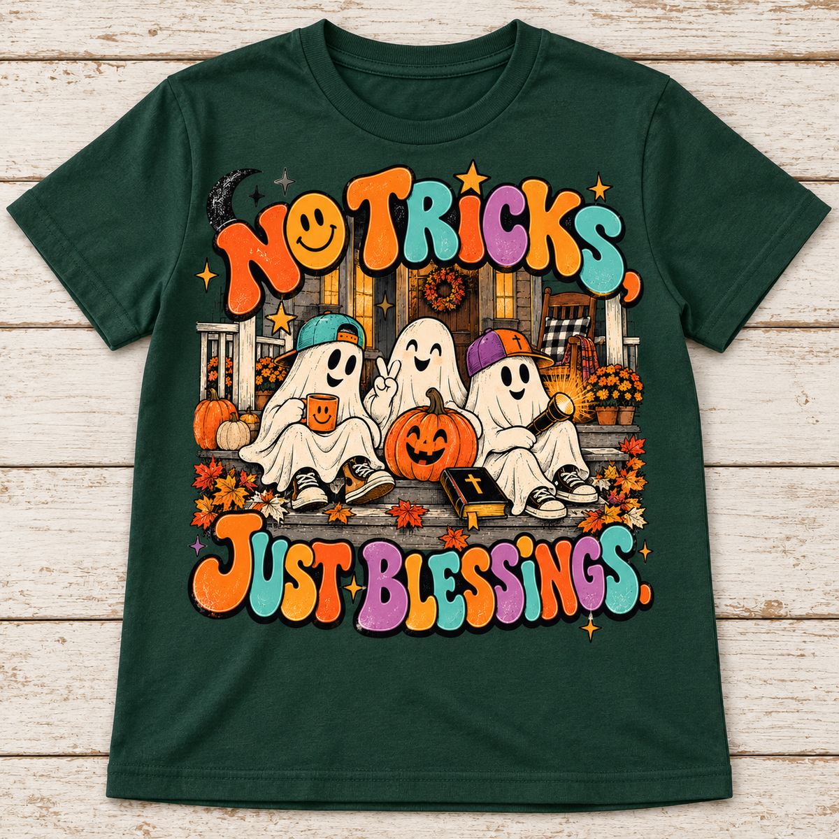 No Tricks, Just Blessings Tee — Kids