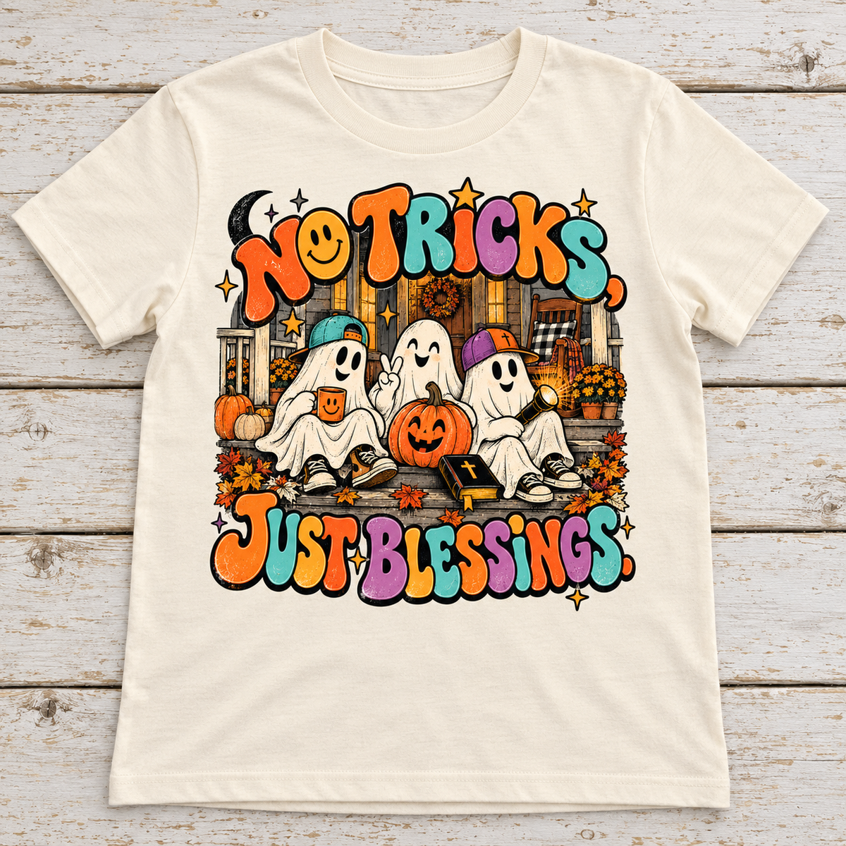 No Tricks, Just Blessings Tee — Kids