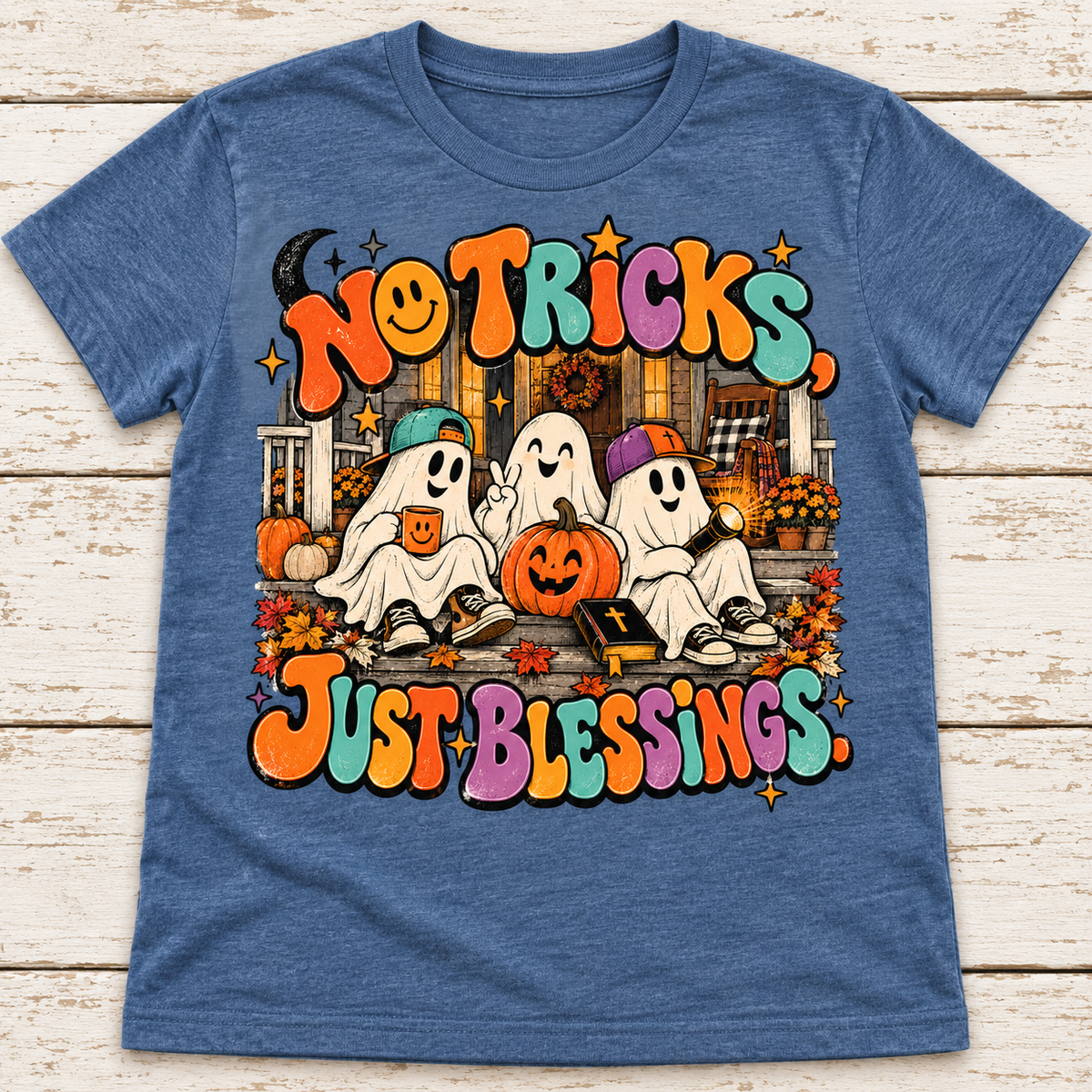 No Tricks, Just Blessings Tee — Kids