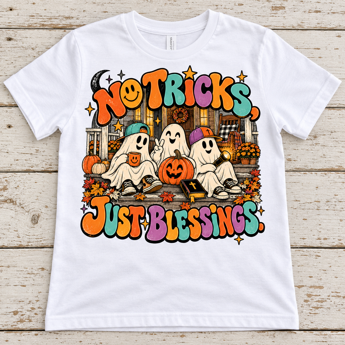 No Tricks, Just Blessings Tee — Kids