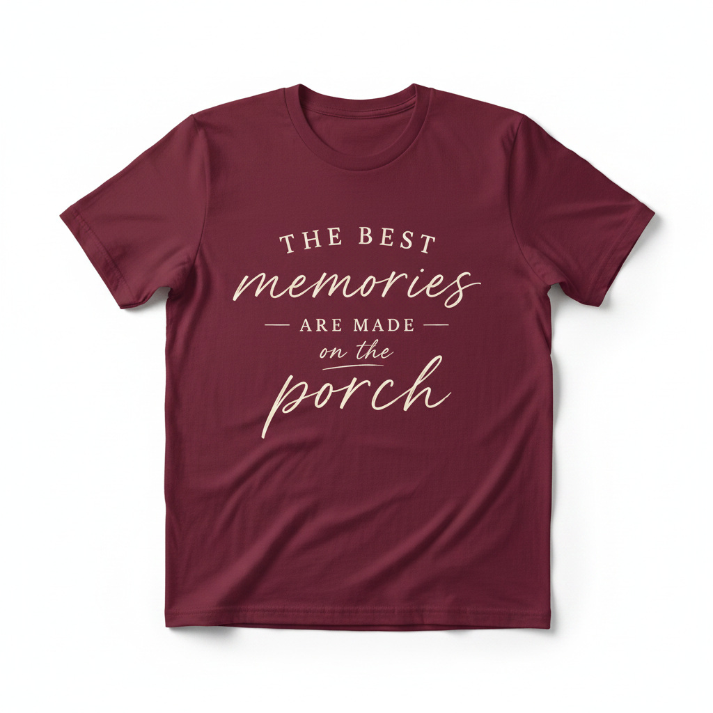 Best Memories Tee in Wine with typography graphic center chest