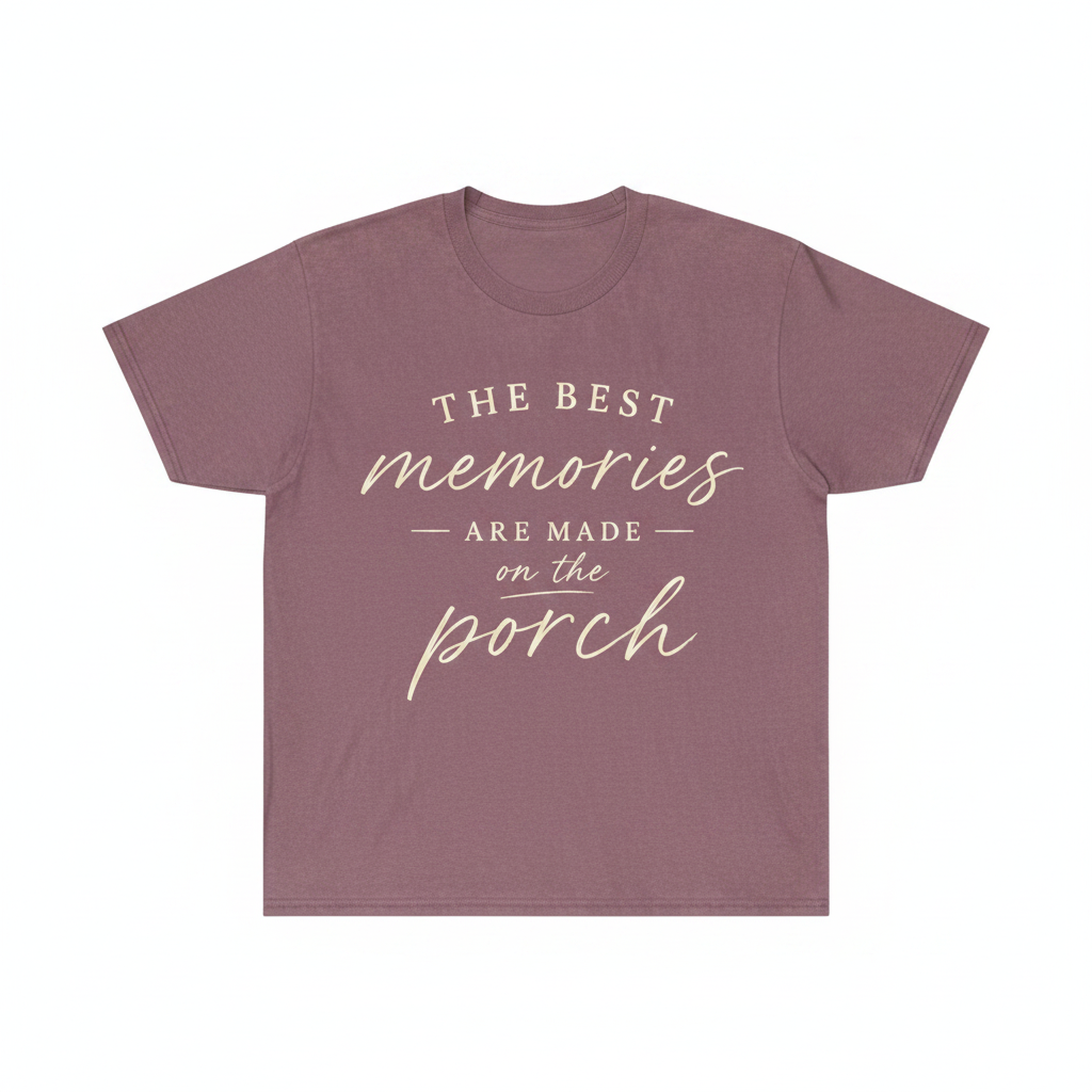 Best Memories Tee in Berry with typography graphic center chest