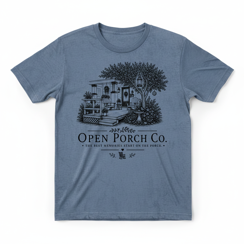 Open Porch Co. Denim Tee Mockup