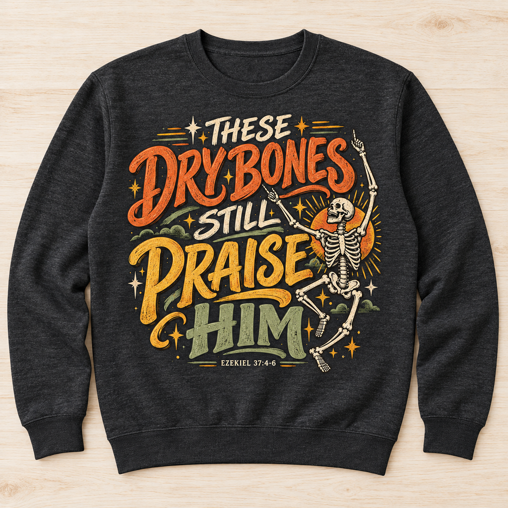 These Dry Bones Still Praise Him Crewneck Sweatshirt